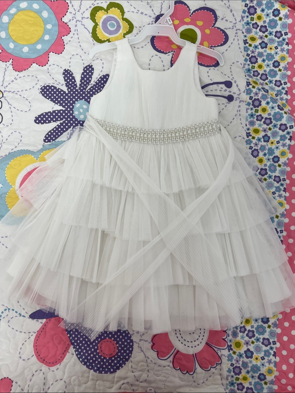 American Princess White Tulle Layered Dress